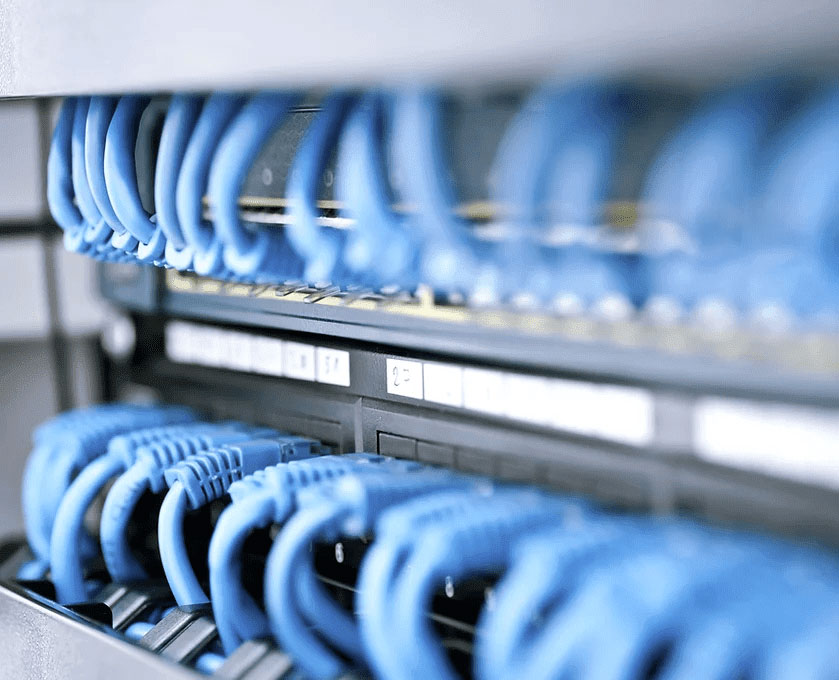 Neatly terminated Cat6 patch panel by Justin Hall Consulting
